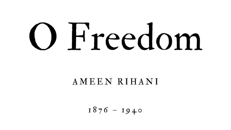 O FREEDOM - AMEEN RIHANI - Friendz10