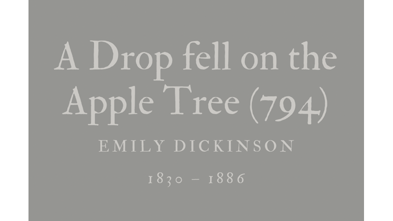 A DROP FELL ON THE APPLE TREE (794) - EMILY DICKINSON