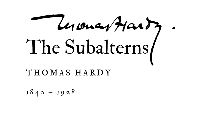 THE SUBALTERNS - THOMAS HARDY - Friendz10