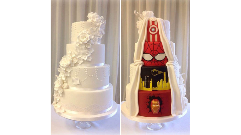 TWO-SIDED WEDDING CAKE