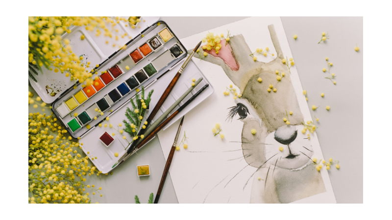 PASKALYA BAYRAMI: TAVŞAN ÇİZİMLİ KUTLAMA KARTI