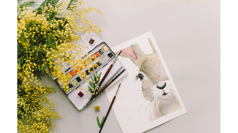 PASKALYA BAYRAMI: TAVŞAN ÇİZİMLİ KUTLAMA KARTI