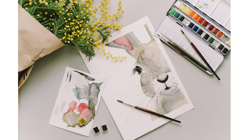 PASKALYA BAYRAMI: TAVŞAN ÇİZİMLİ KUTLAMA KARTI