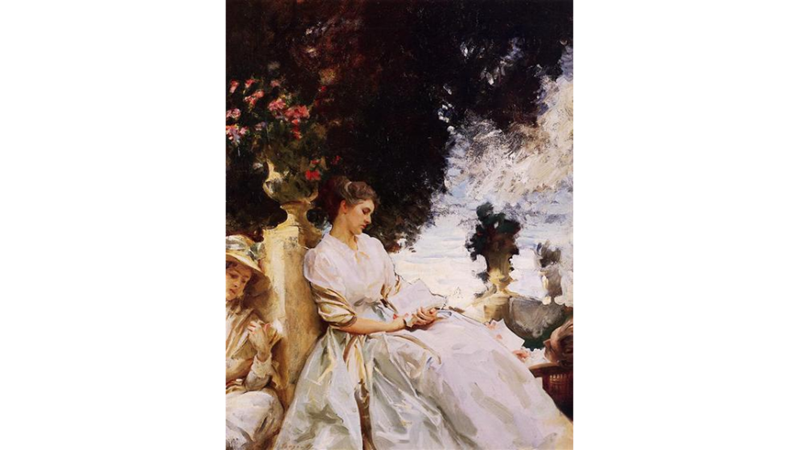 JOHN SINGER SARGENT'İN 'IN A GARDEN, CORFU' TABLOSUNU ODA BÖLÜCÜ ÜZERİNE ÇİZMEK