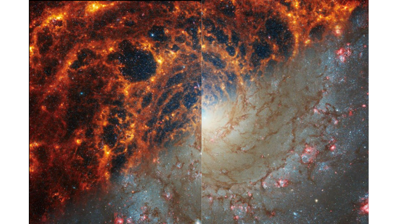 THE IMAGE CREATED WHEN SPACE TELESCOPES JOIN FORCES