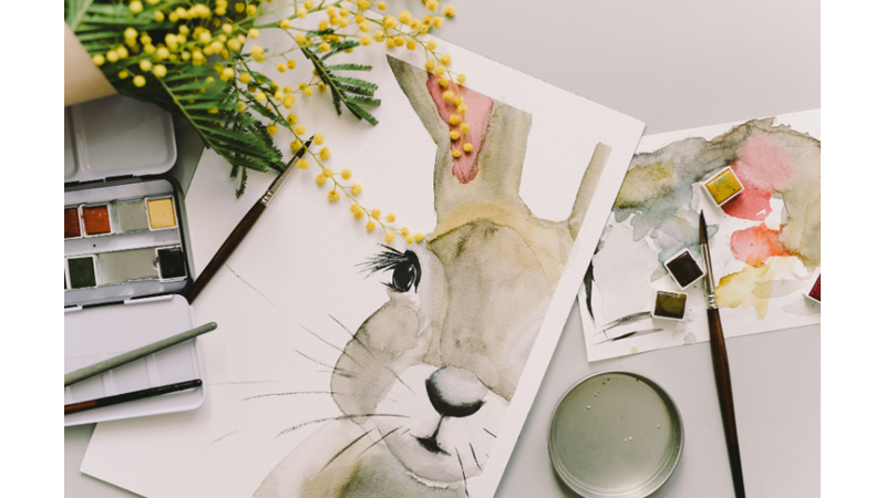 PASKALYA BAYRAMI: TAVŞAN ÇİZİMLİ KUTLAMA KARTI