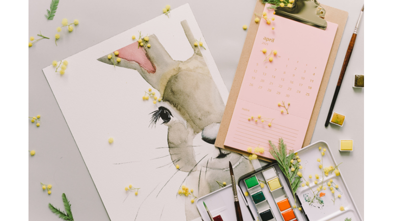 PASKALYA BAYRAMI: TAVŞAN ÇİZİMLİ KUTLAMA KARTI