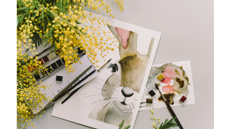 PASKALYA BAYRAMI: TAVŞAN ÇİZİMLİ KUTLAMA KARTI