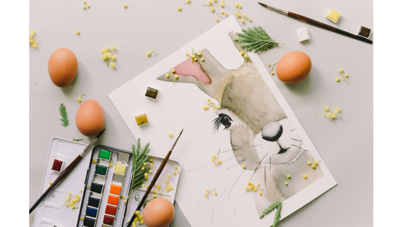 PASKALYA BAYRAMI: TAVŞAN ÇİZİMLİ KUTLAMA KARTI