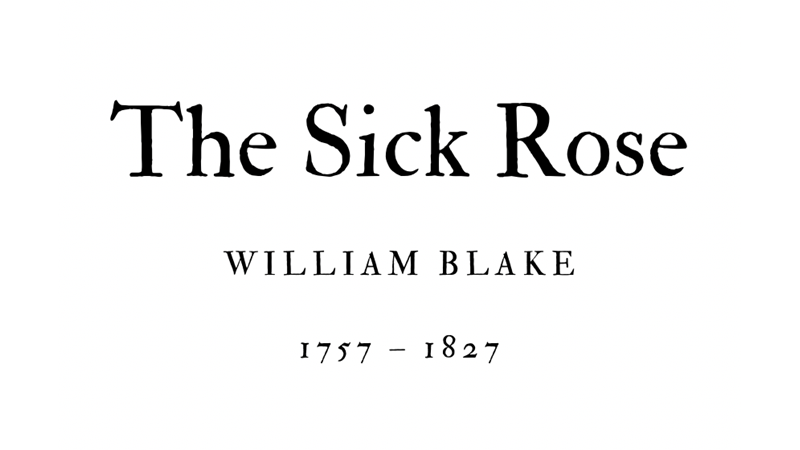THE SICK ROSE - WILLIAM BLAKE - Friendz10