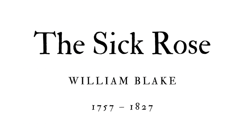 THE SICK ROSE - WILLIAM BLAKE - Friendz10