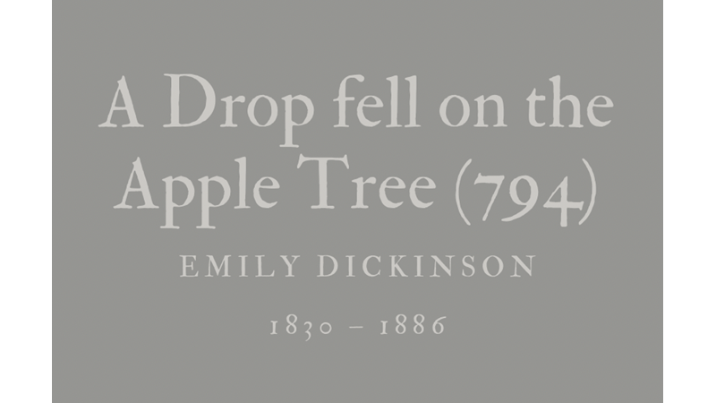 A DROP FELL ON THE APPLE TREE (794) - EMILY DICKINSON