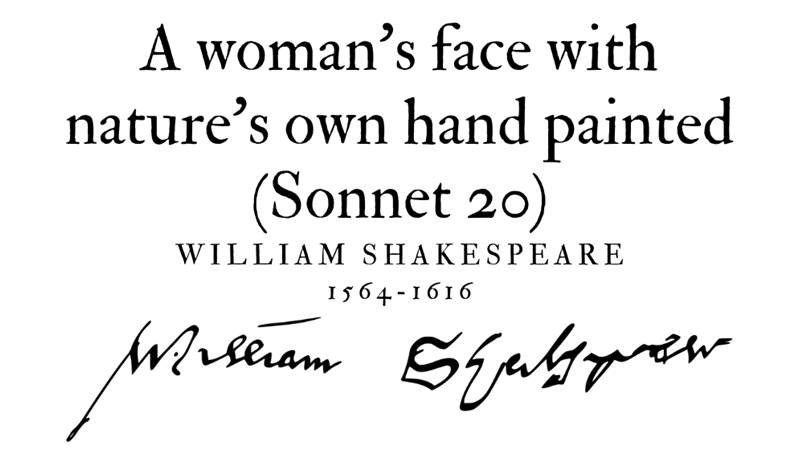 A WOMAN'S FACE WITH NATURE'S OWN HAND PAINTED (SONNET 20)