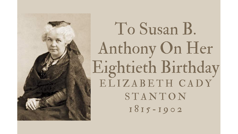 TO SUSAN B. ANTHONY ON HER EIGHTIETH BIRTHDAY