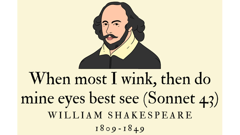 WHEN MOST I WINK, THEN DO MINE EYES BEST SEE (SONNET 43)