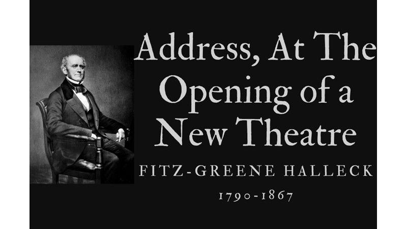 ADDRESS, AT THE OPENING OF A NEW THEATRE