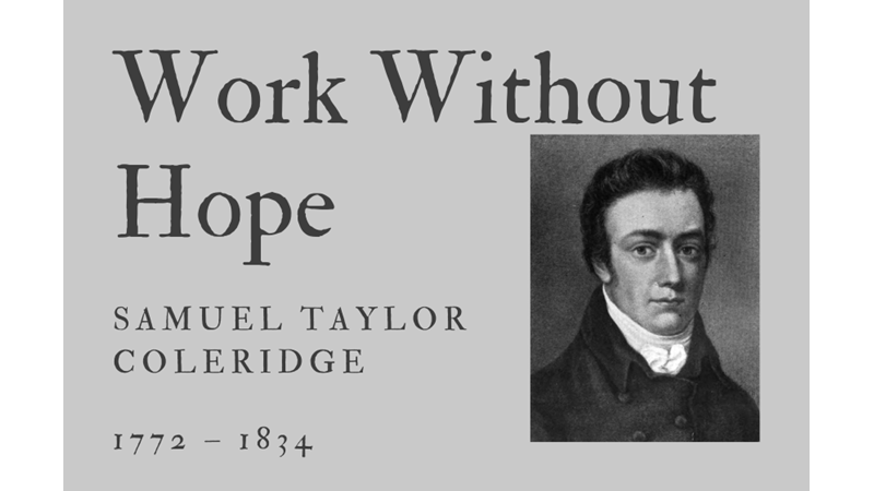 WORK WITHOUT HOPE - SAMUEL TAYLOR COLERIDGE - Friendz10